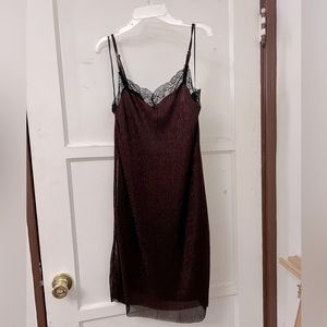 Red & Black Metallic Dress